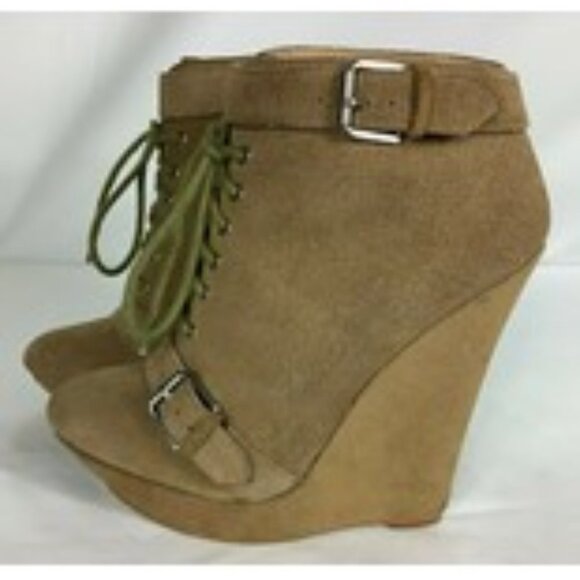 Colin Stuart Wedge Platform Booties 7M - Picture 2 of 8